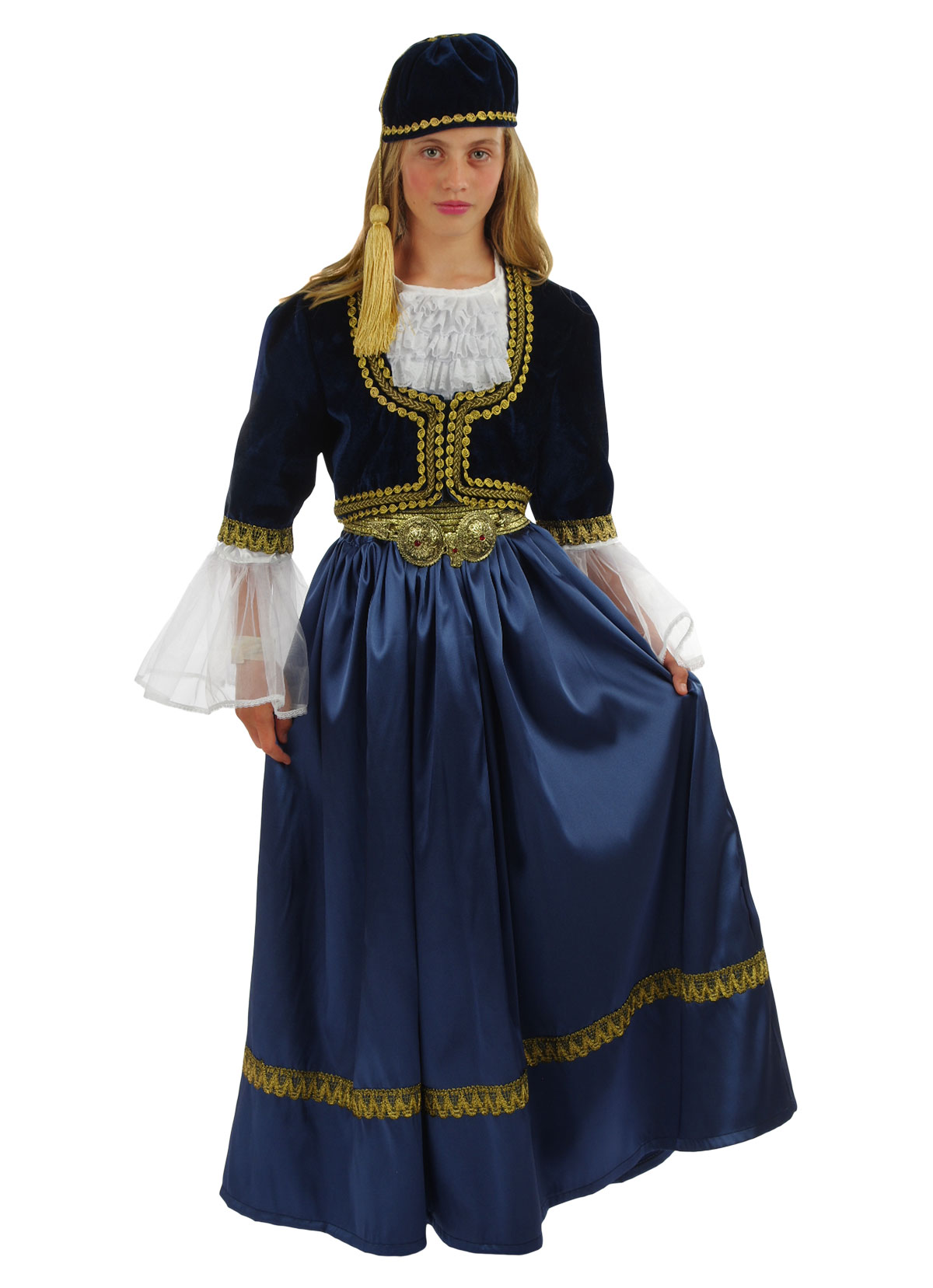 folklore blue dress Organic Cotton Puff Sleeve Maxi Dress in Folklore Flowers | Women's M