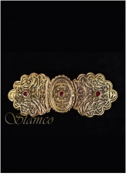 Traditional Gold Buckle with red stones