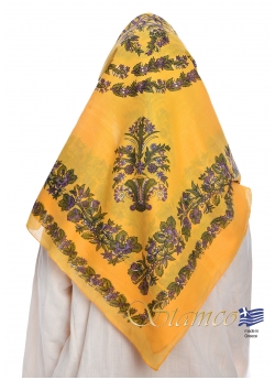 Folklore Traditional Yellow Cotton Scarf 