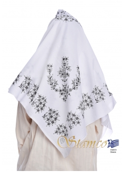 Folklore Traditional White Cotton Scarf 