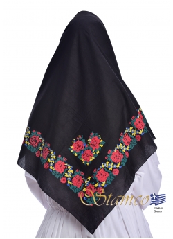 Folklore Traditional Black Cotton Scarf 