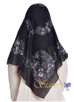 Folklore Traditional Black Cotton Scarf 