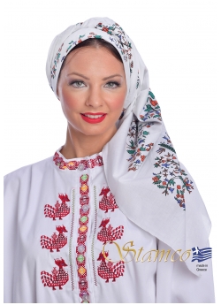 Folklore Traditional Cotton Scarf of Evia - Central Greece