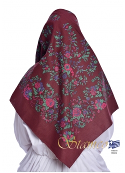 Folklore Traditional Burgundy Cotton Scarf