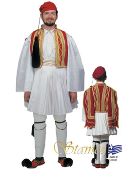Folklore Evzonas Man Red Costume Folklore Evzonas Man Red Costume
