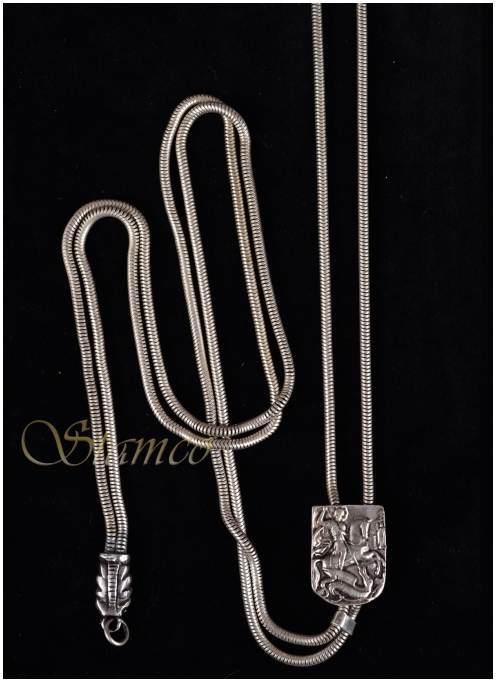 Traditional Jewelry Silver Chain ​​with Saint George
