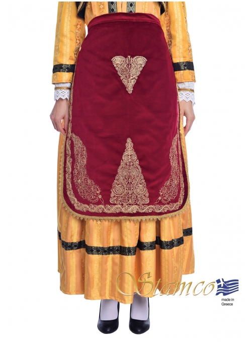 Folklore Embroidered Apron with gold thread