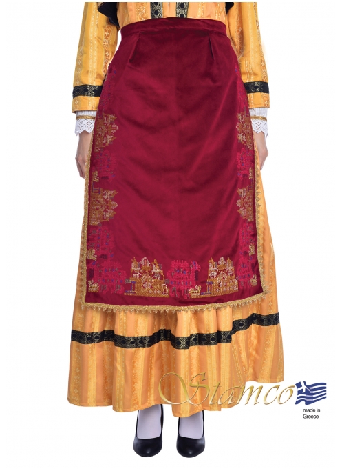 Folklore Apron with Traditional Embroidered Patterns